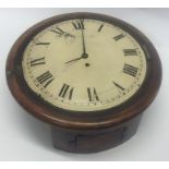 A mahogany cased school clock. Approx. 35 cms in d