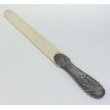 An Edwardian silver letter opener with twisted han