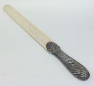 An Edwardian silver letter opener with twisted han