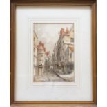 W BROADY: A framed and glazed pen and wash depicti