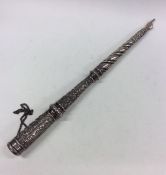 An unusual silver tapering Torah pointer attractiv