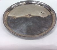 An unusual Turkish silver salver with engraved dec