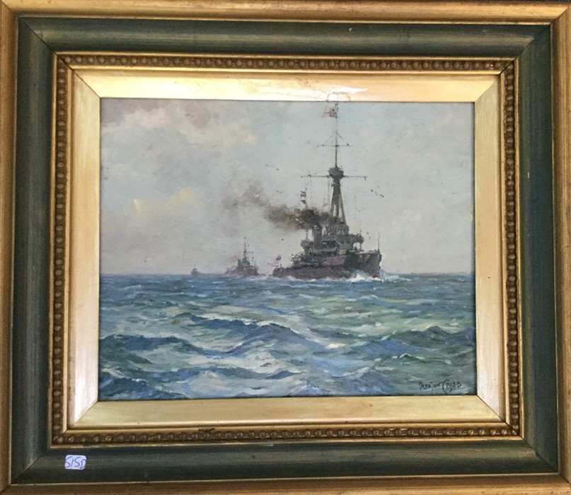 PRESTON CRIBB: A gilt framed oil on board entitled