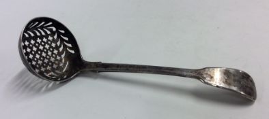 A Georgian silver fiddle pattern sifter spoon. Lon