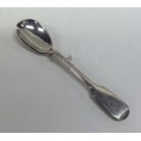 A pair of Irish silver fiddle pattern mustard spoo