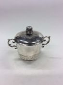 An early silver two handled porringer and cover wi