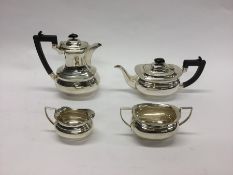 A good silver four piece tea service. Birmingham.