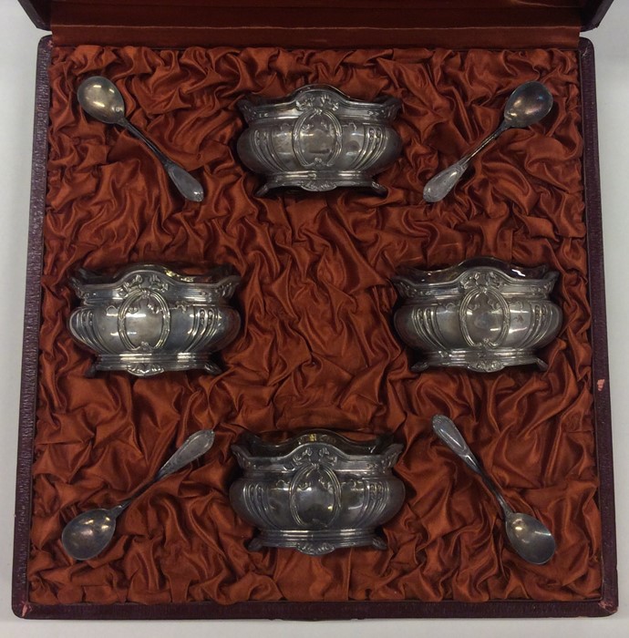 A good boxed set of four French silver salts with - Image 4 of 4