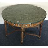 A large circular Continental marble topped occasio