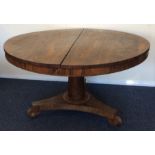 A good rosewood tilt-top Loo table on tapering bas