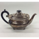 An Edwardian silver teapot with gadroon rim. Sheff