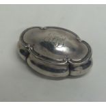 A small silver oval box with hinged top. Birmingha