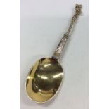 A silver gilt anointing spoon. London. By EP. Appr