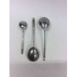 A matched pair of Russian silver spoons with Niell