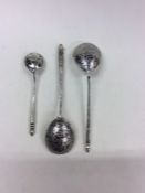 A matched pair of Russian silver spoons with Niell