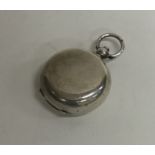 A large silver sovereign case with loop top. Appro