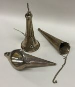Three silver mounted posy holders. Approx. 75 gram