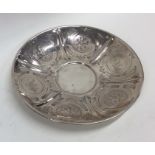 An attractive Victorian silver saucer. Sheffield.