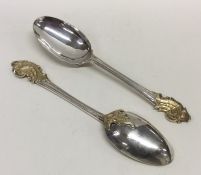 A pair of Scandinavian silver and silver gilt spoo