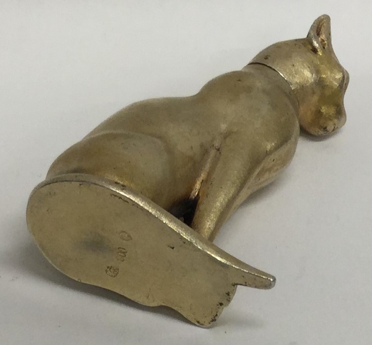 A good quality silver gilt model of a seated cat w - Image 3 of 3