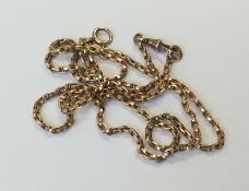 A 9 carat small belcher link chain. Approx. 22 gra