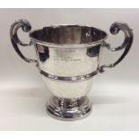 A tall silver two handled trophy cup. Chester. App