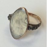 A good Georgian boat shaped ring with paste should