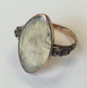 A good Georgian boat shaped ring with paste should