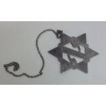 A large Hebrew pendant on suspension chain. Approx