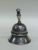 A rare miniature Dutch silver bell with tapering s
