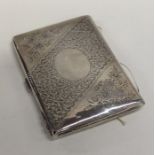 An engraved silver hinged top purse. Approx. 97 gr