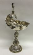 A James I style silver dish attractively decorated