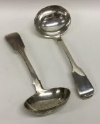 EXETER: A pair of fiddle pattern sauce ladles. App