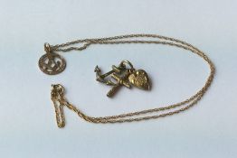 A small gold and Masonic pendant together with a h