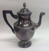 A Continental silver water jug with pineapple fini