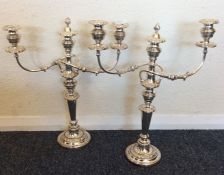 A good pair of silver plated candelabra with gadro