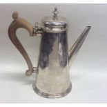 A rare Georgian Irish silver coffee pot with taper