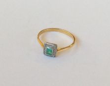 An attractive 18 carat and platinum emerald and di