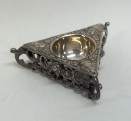 A Victorian silver embossed salt. London. Approx.
