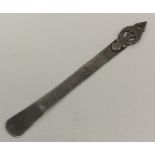 An Italian novelty silver letter opener engraved w