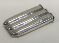 Three silver three finger cigar case. Birmingham.