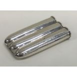 Three silver three finger cigar case. Birmingham.