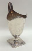A tall Georgian silver Adams' style cream jug on s