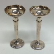 A pair of small tapering silver spill vases. Londo