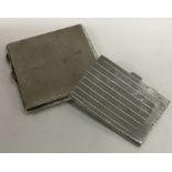 Two heavy silver engine turned cigarette cases. Ap