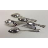 A set of six Georgian OE pattern silver teaspoons.