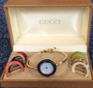 A lady's cased Gucci wristwatch. Est. £30 - £50.