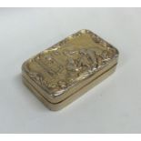 A good quality Georgian silver gilt snuff box, the