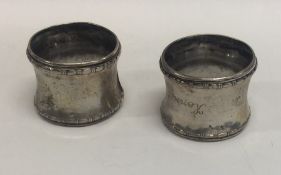 A pair of Continental silver napkin rings. Approx.