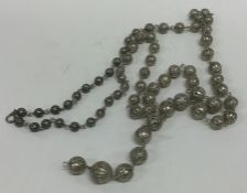 A Continental silver filigree necklace. Approx. 36